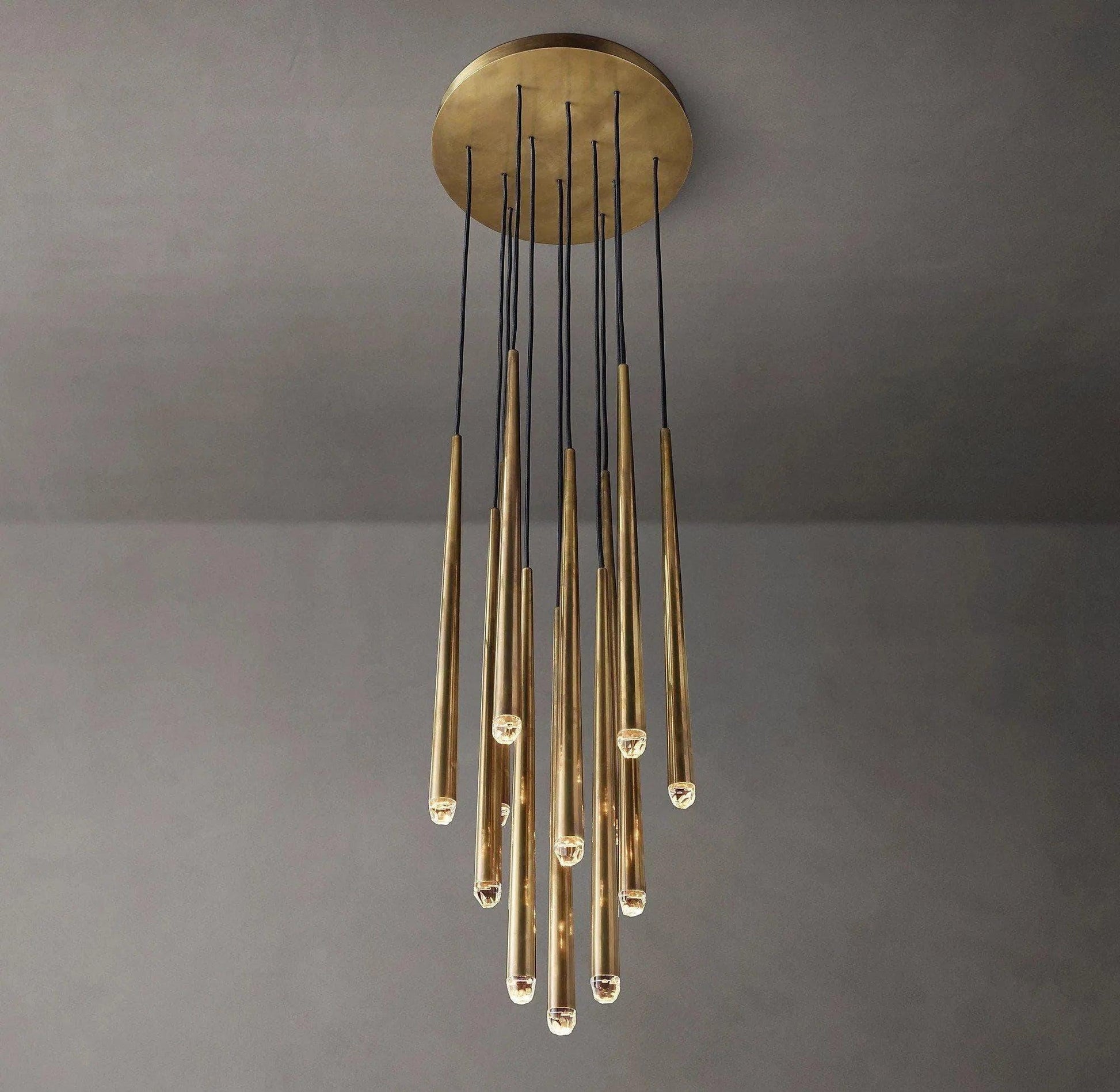 Brass Tube Chandelier — Modern Statement Piece