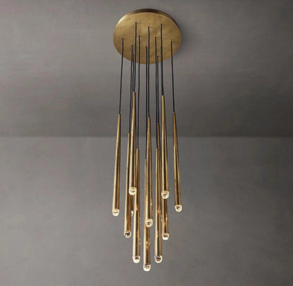Brass Tube Chandelier — Modern Statement Piece