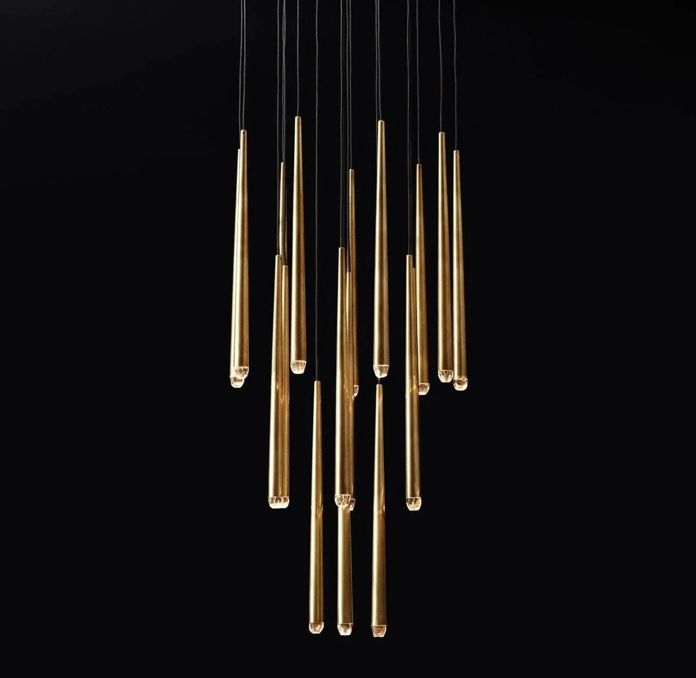 Brass Tube Chandelier — Modern Statement Piece