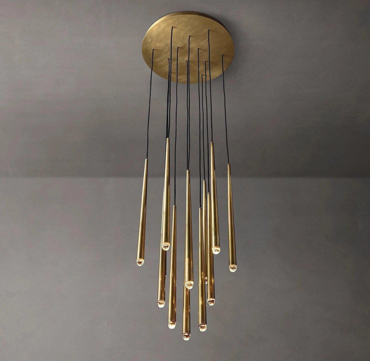Brass Tube Chandelier — Modern Statement Piece