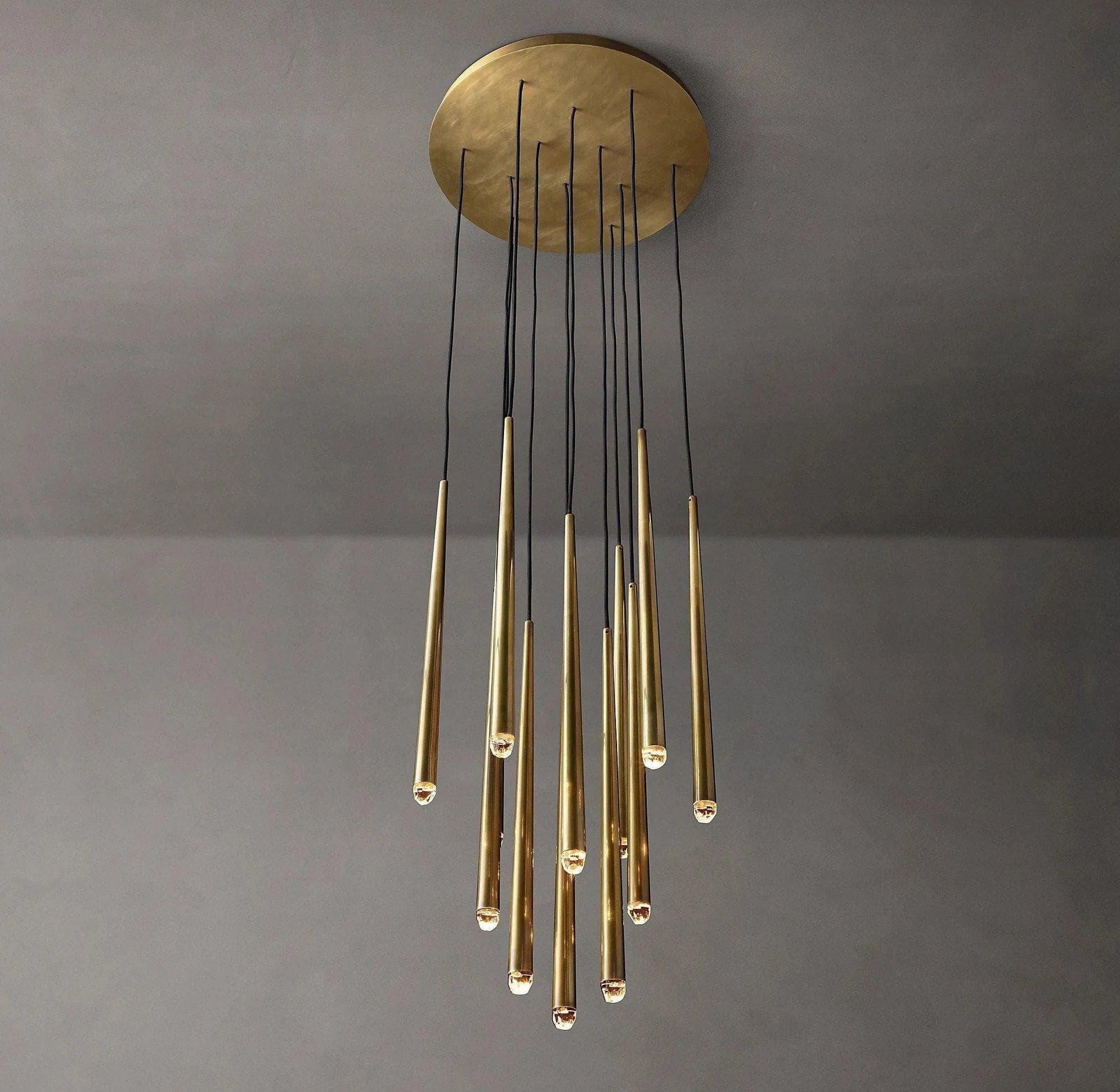 Brass Tube Chandelier — Modern Statement Piece