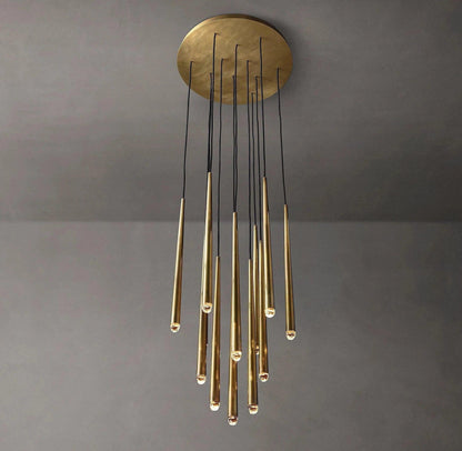 Brass Tube Chandelier — Modern Statement Piece