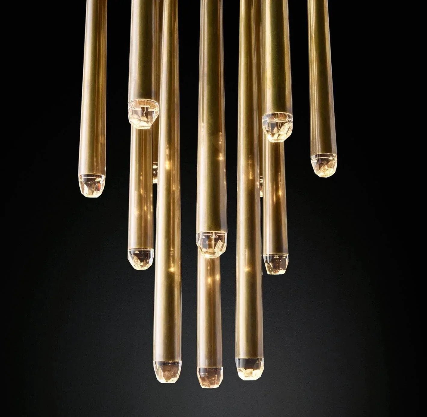 Brass Tube Chandelier — Modern Statement Piece