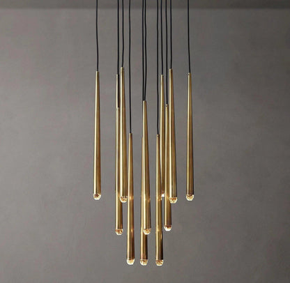 Brass Tube Chandelier — Modern Statement Piece