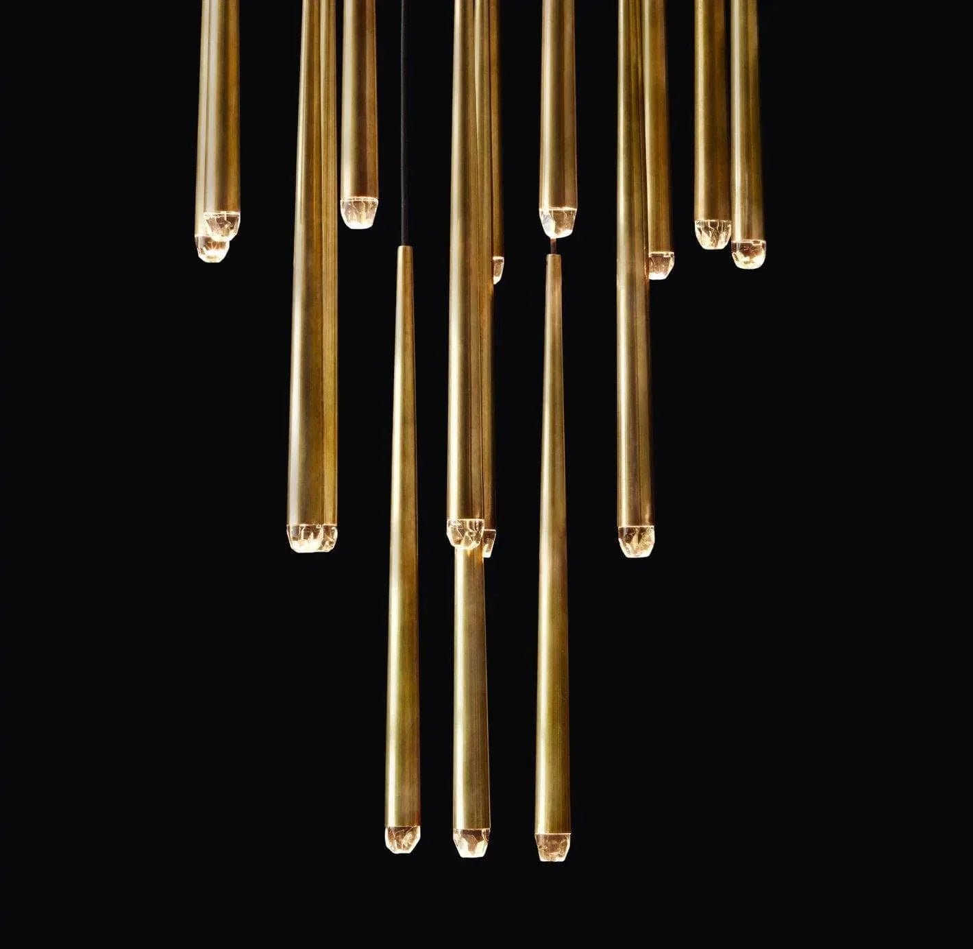 Brass Tube Chandelier — Modern Statement Piece