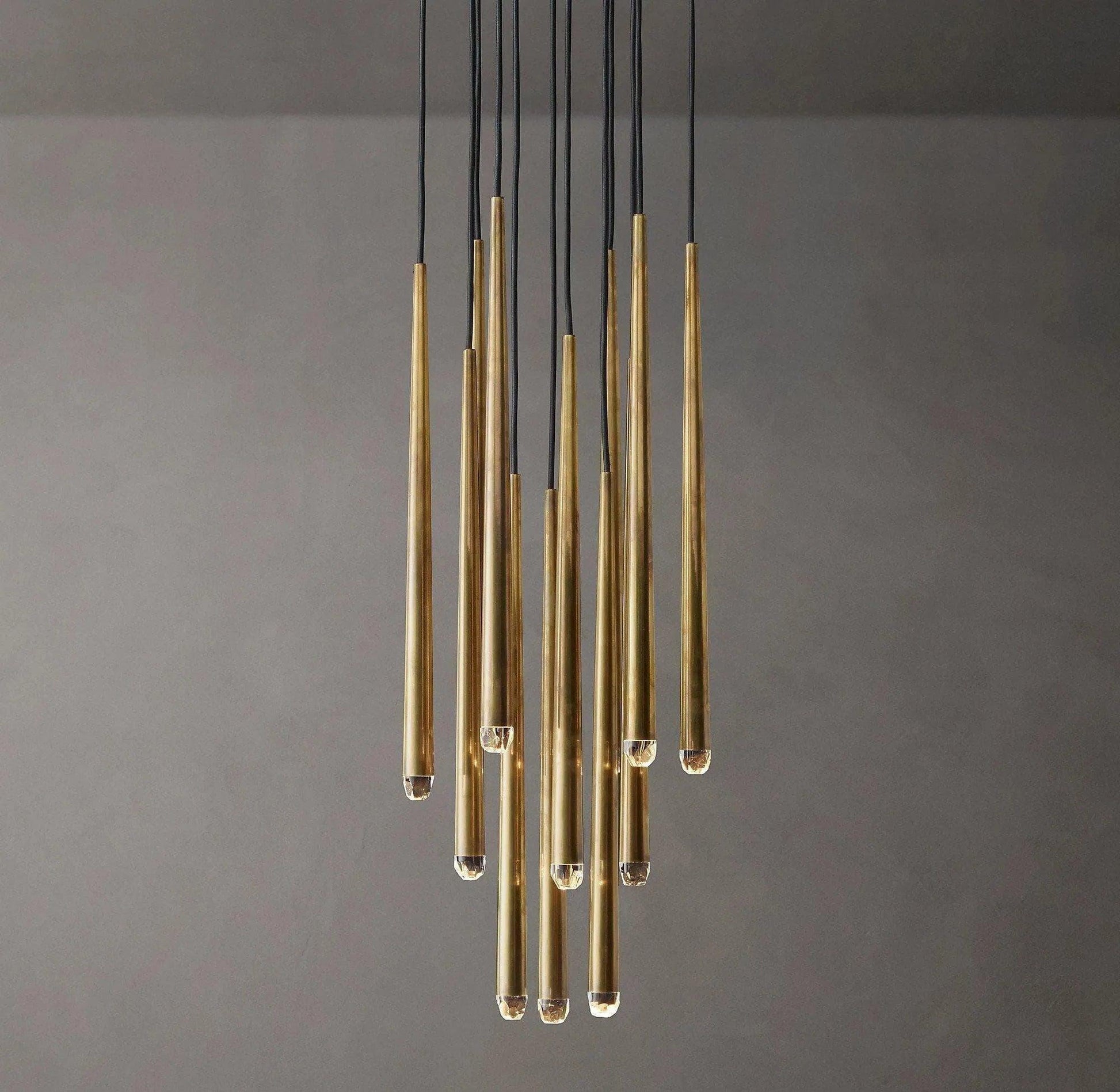 Brass Tube Chandelier — Modern Statement Piece