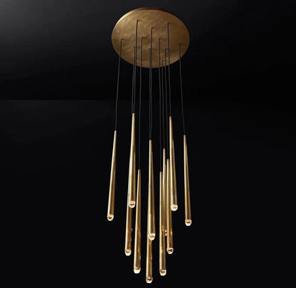 Brass Tube Chandelier — Modern Statement Piece
