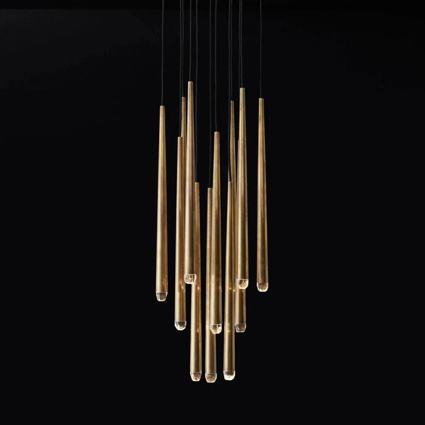 Brass Tube Chandelier — Modern Statement Piece