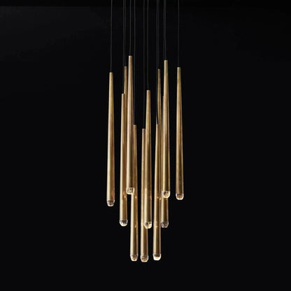 Brass Tube Chandelier — Modern Statement Piece
