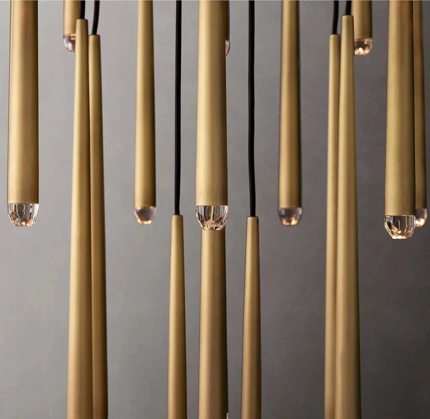 Brass Tube Chandelier — Modern Statement Piece