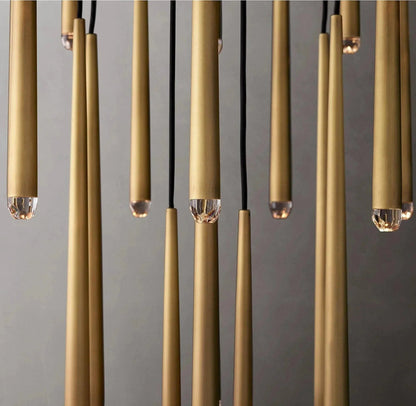 Brass Tube Chandelier — Modern Statement Piece