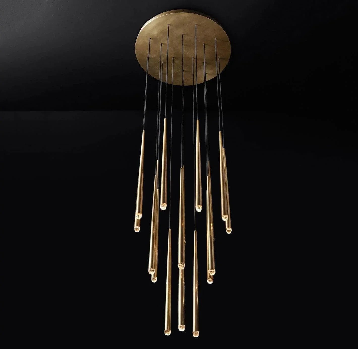 Brass Tube Chandelier — Modern Statement Piece
