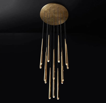 Brass Tube Chandelier — Modern Statement Piece