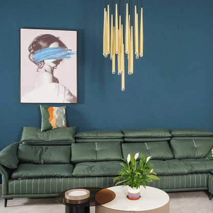 Brass Tube Chandelier — Modern Statement Piece - LumoTrot