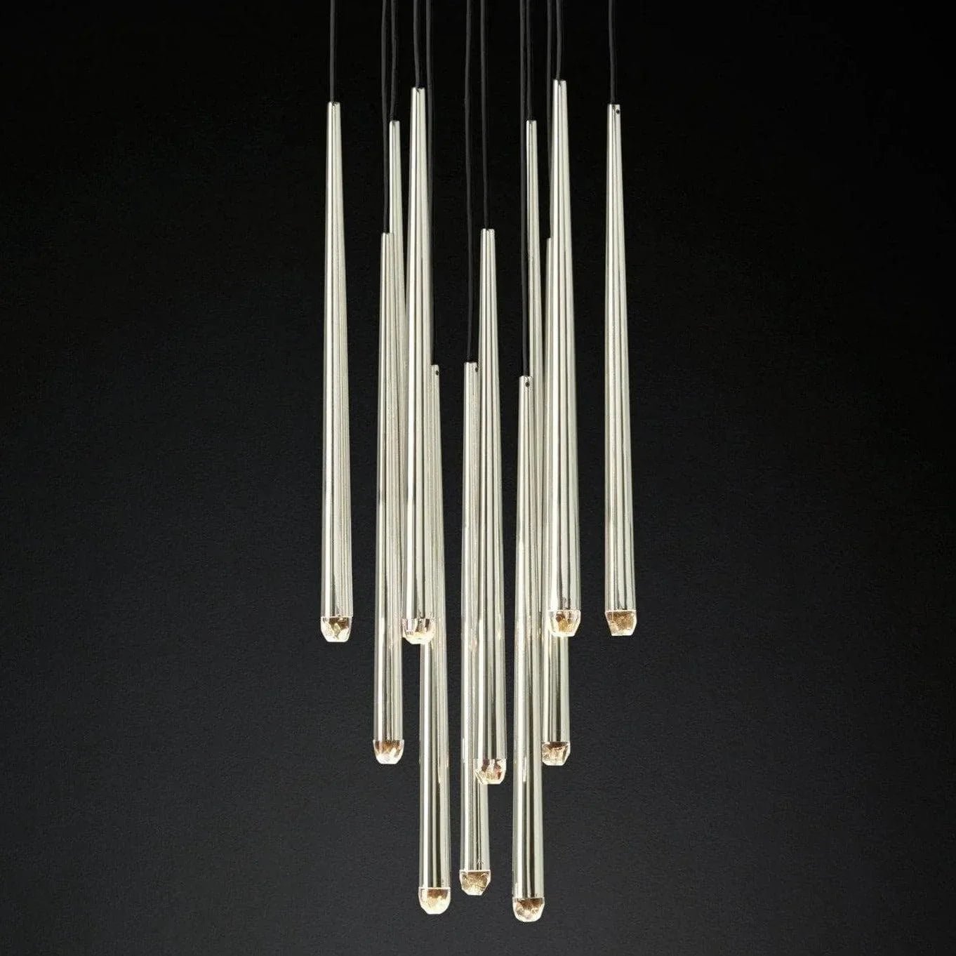 Brass Tube Chandelier — Modern Statement Piece