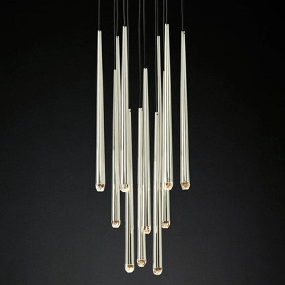Brass Tube Chandelier — Modern Statement Piece