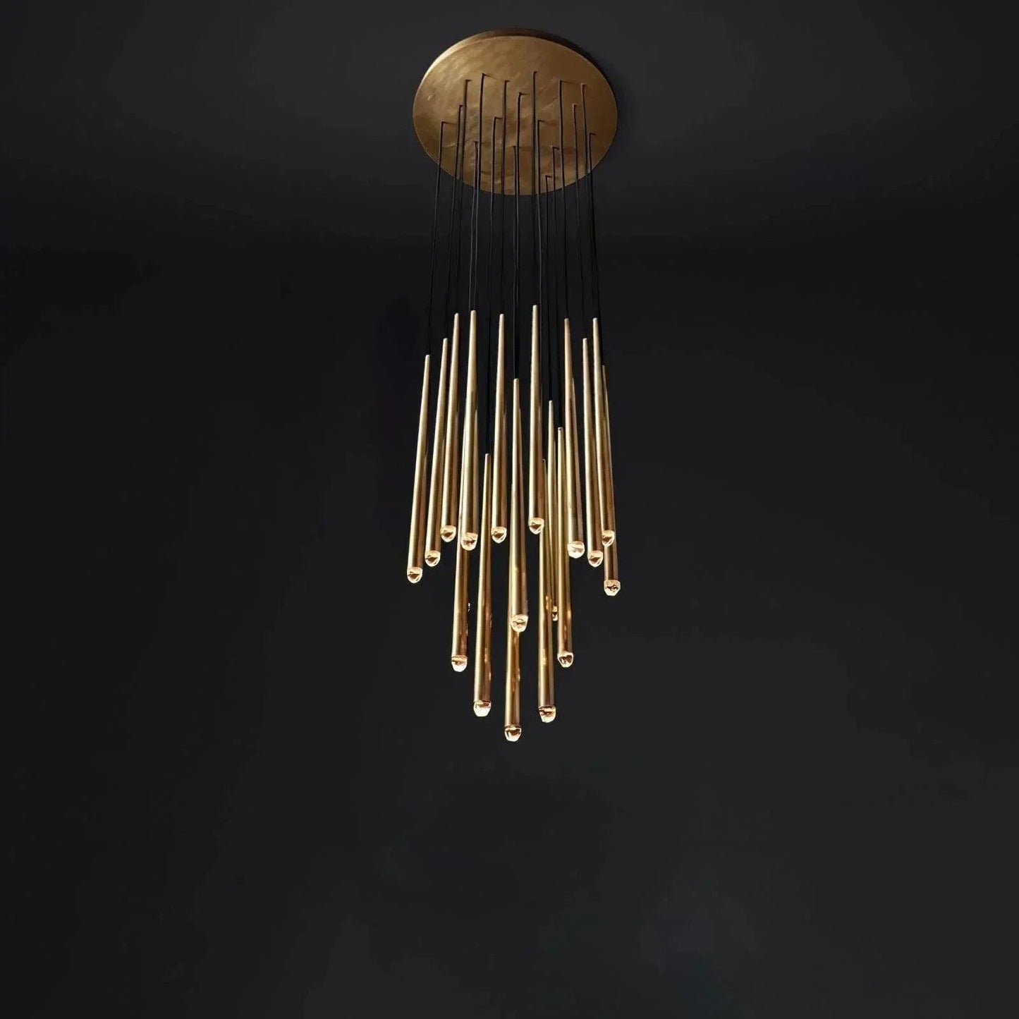 Brass Tube Chandelier — Modern Statement Piece