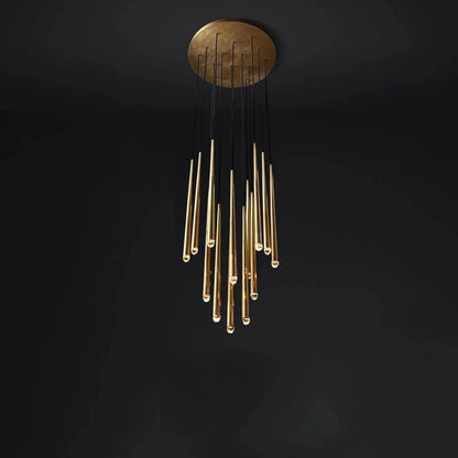 Brass Tube Chandelier — Modern Statement Piece