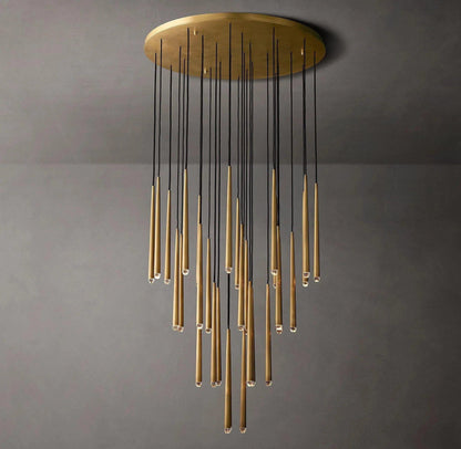 Brass Tube Chandelier — Modern Statement Piece