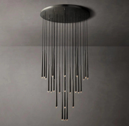 Brass Tube Chandelier — Modern Statement Piece
