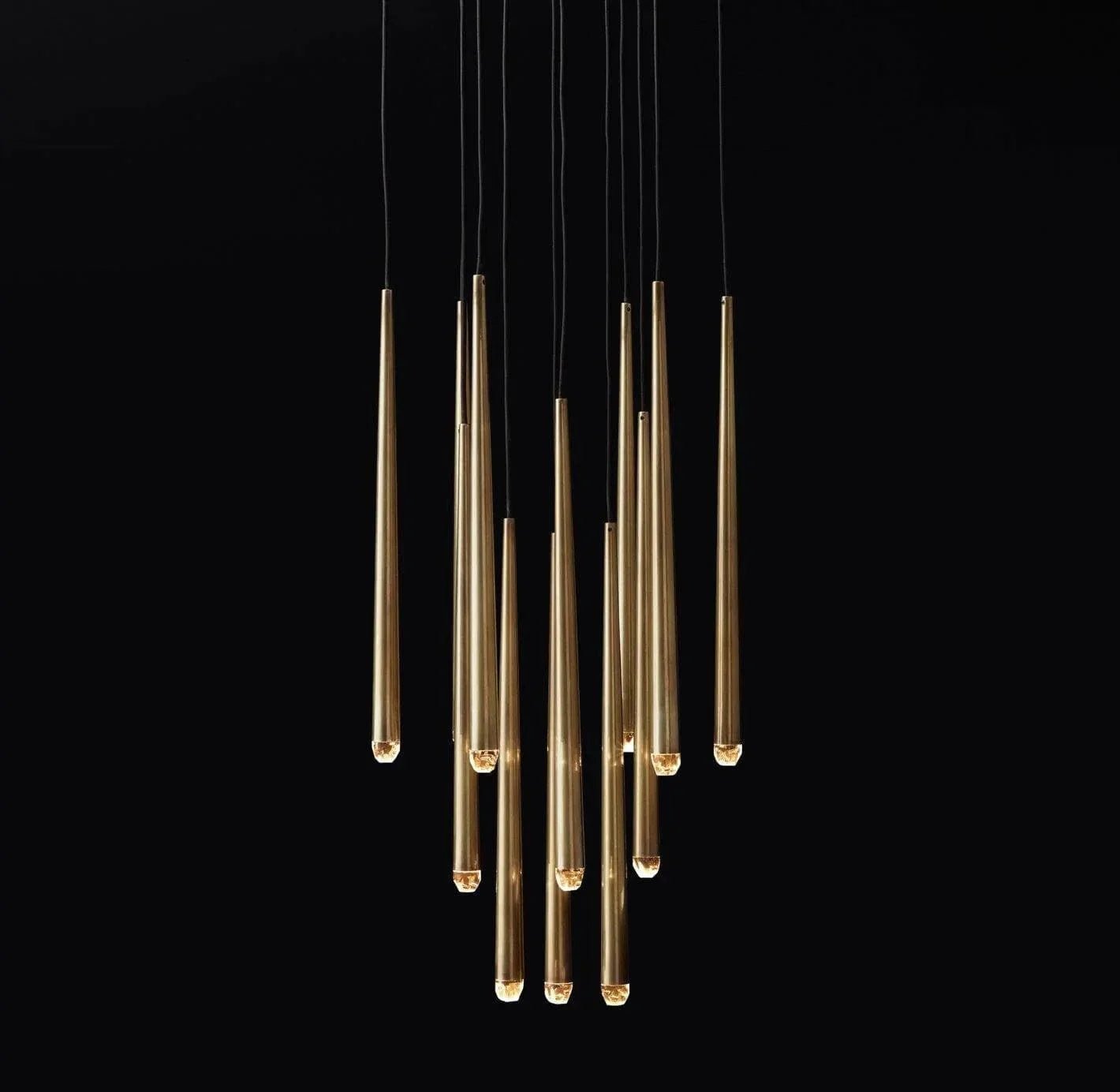Brass Tube Chandelier — Modern Statement Piece