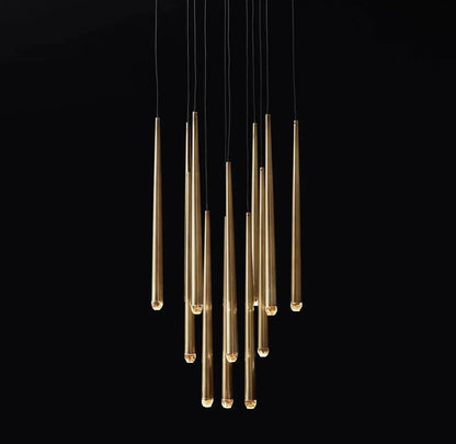 Brass Tube Chandelier — Modern Statement Piece