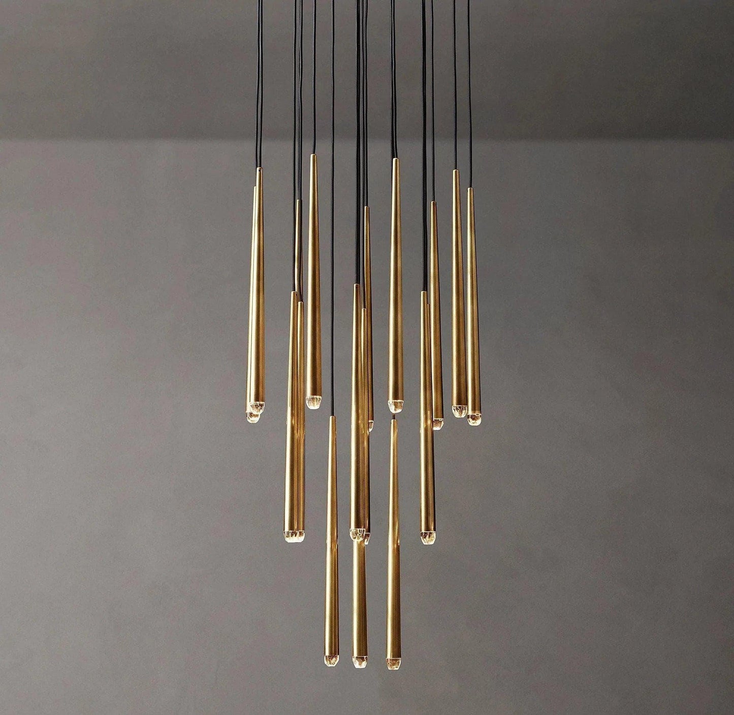 Brass Tube Chandelier — Modern Statement Piece - LumoTrot