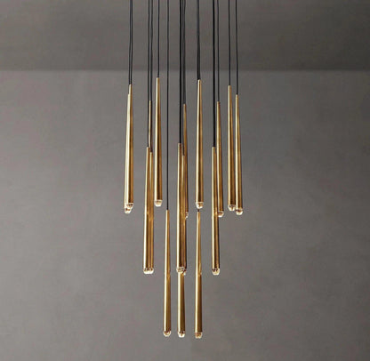 Brass Tube Chandelier — Modern Statement Piece - LumoTrot