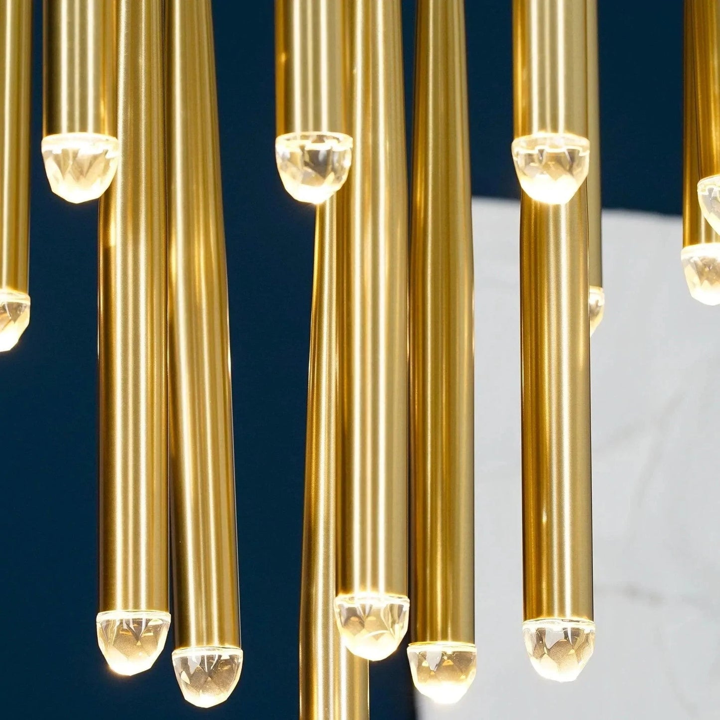 Brass Tube Chandelier — Modern Statement Piece - LumoTrot