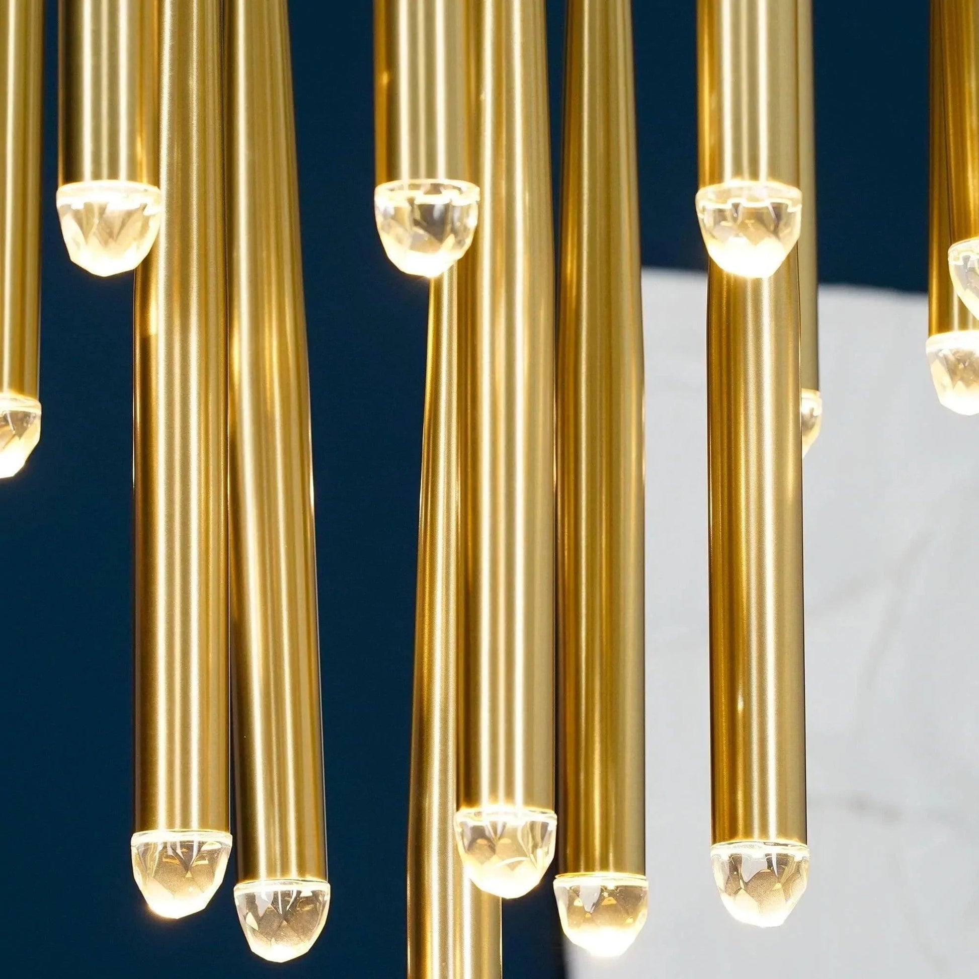 Brass Tube Chandelier — Modern Statement Piece - LumoTrot