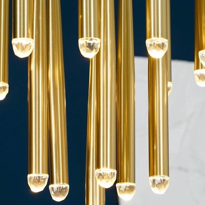 Brass Tube Chandelier — Modern Statement Piece - LumoTrot