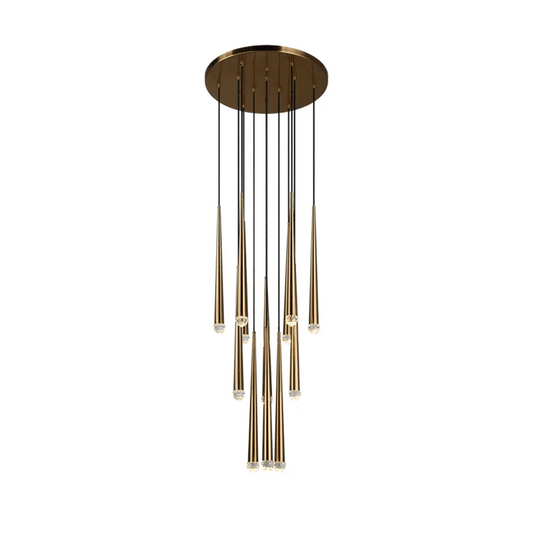 Brass Tube Chandelier — Modern Statement Piece - LumoTrot