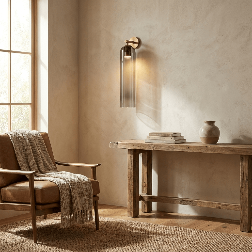 Brass Blown Glass Sconce — Modern Minimalist Accent - LumoTrot