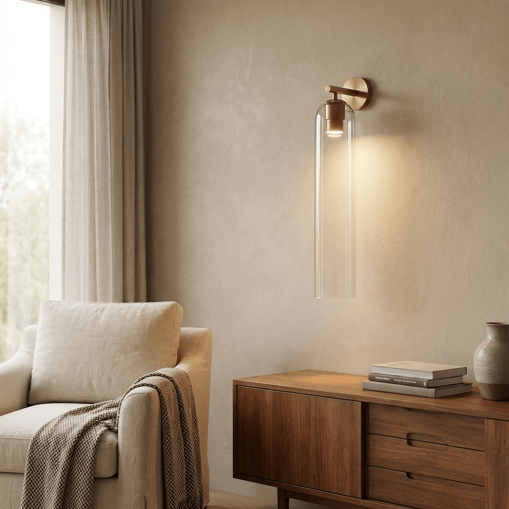 Brass Blown Glass Sconce — Modern Minimalist Accent - LumoTrot