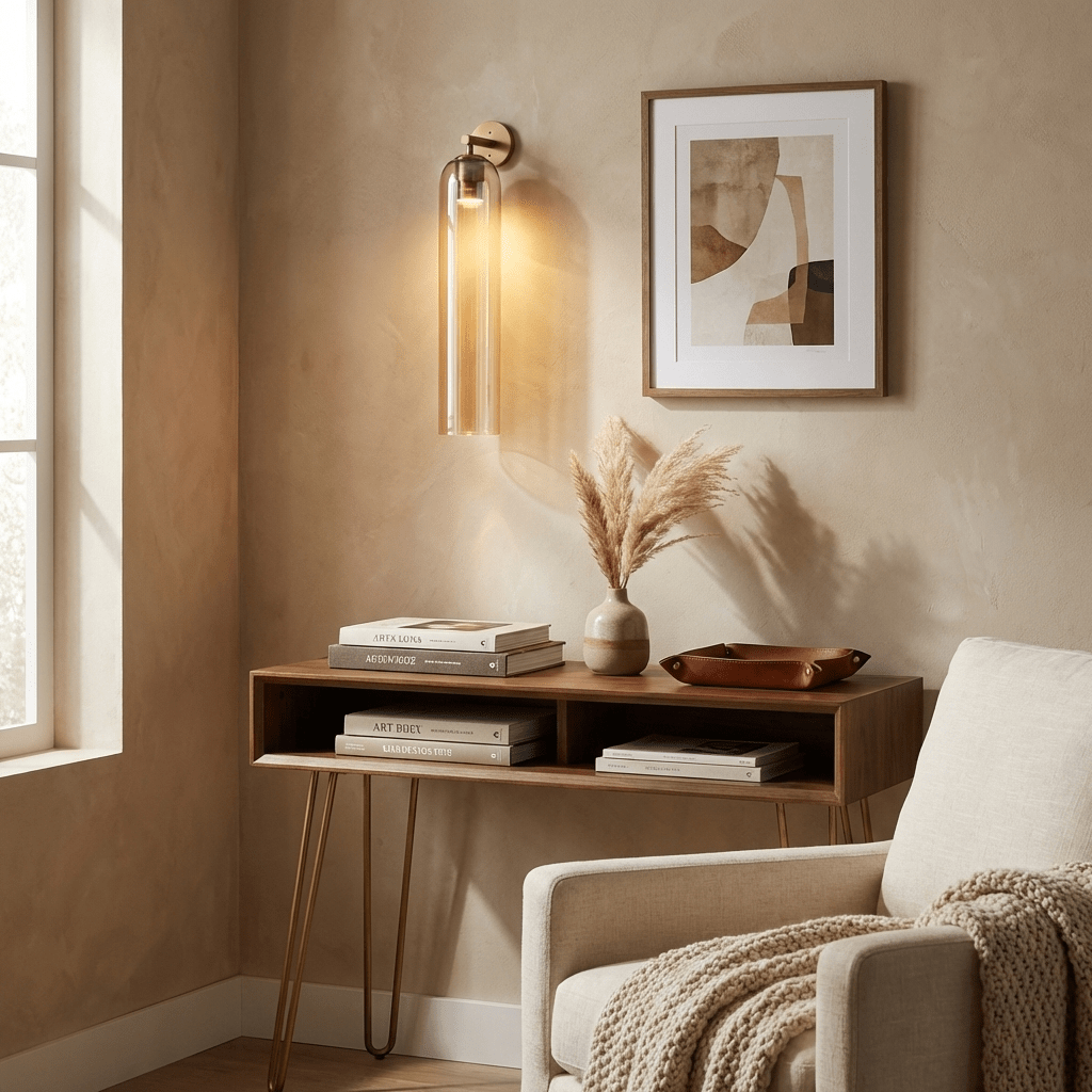 Brass Blown Glass Sconce — Modern Minimalist Accent - LumoTrot