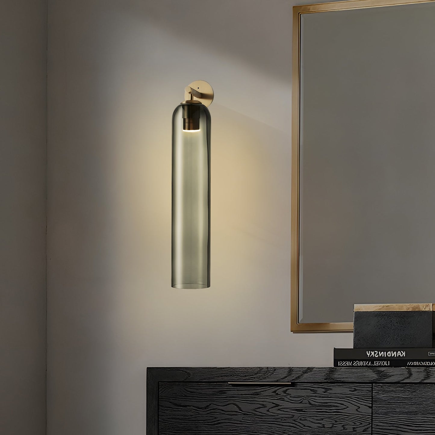 Brass Blown Glass Sconce — Modern Minimalist Accent