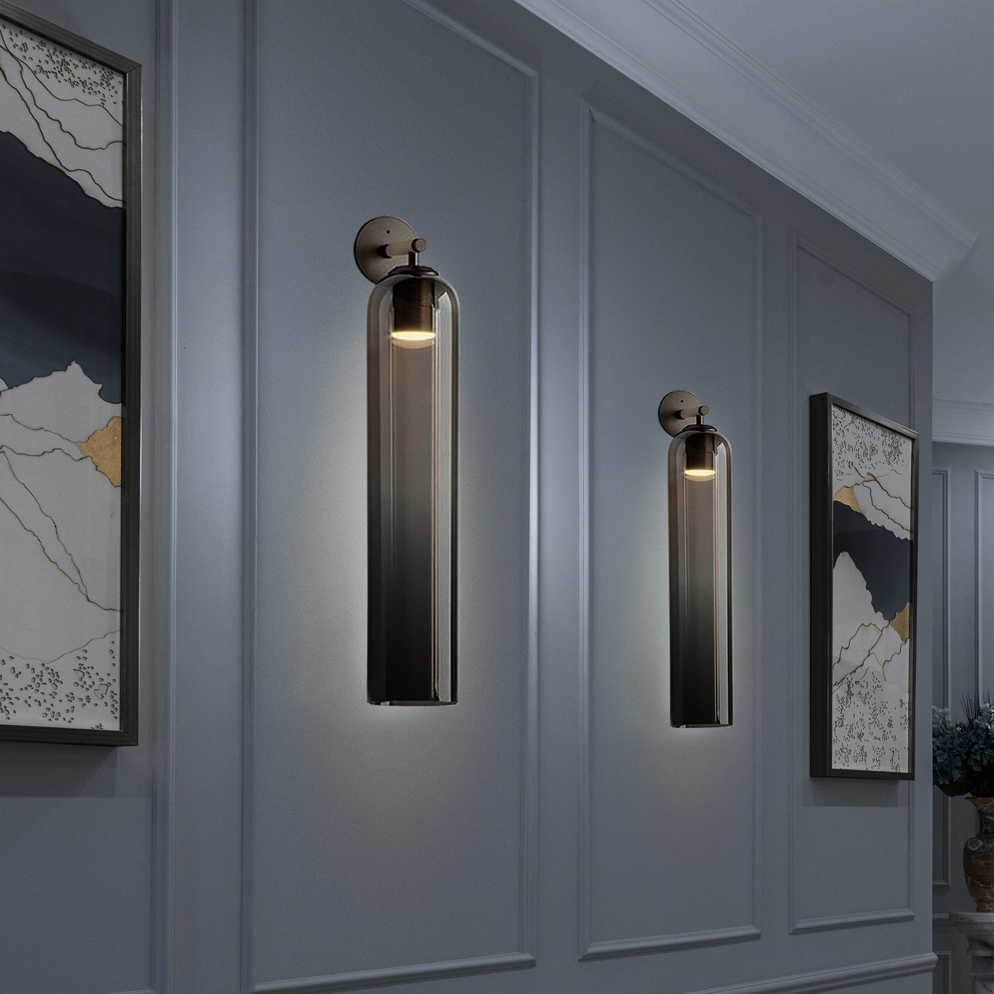 Brass Blown Glass Sconce — Modern Minimalist Accent