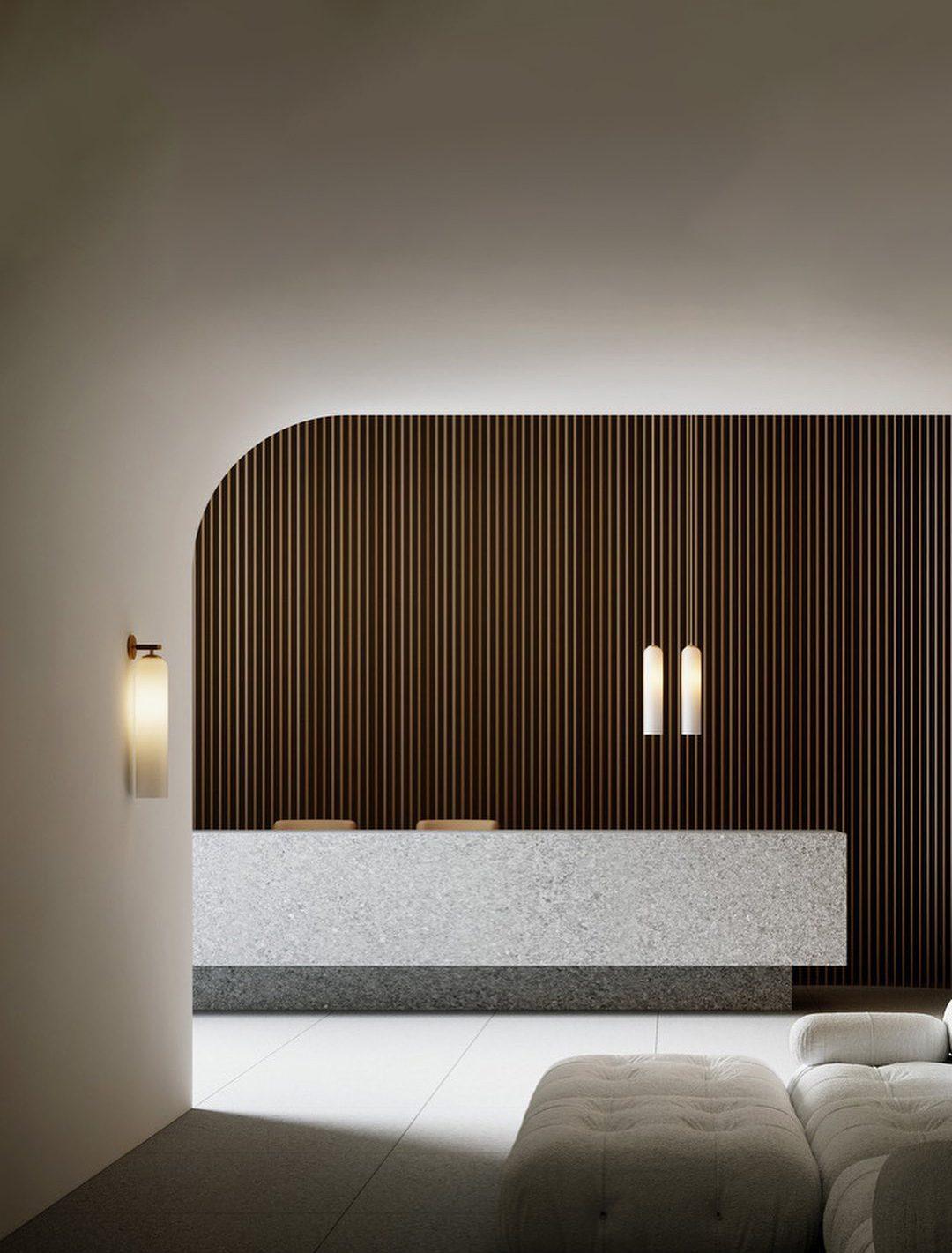 Brass Blown Glass Sconce — Modern Minimalist Accent