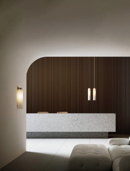 Brass Blown Glass Sconce — Modern Minimalist Accent