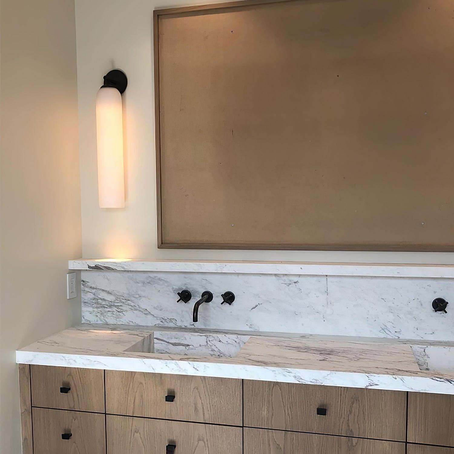 Brass Blown Glass Sconce — Modern Minimalist Accent