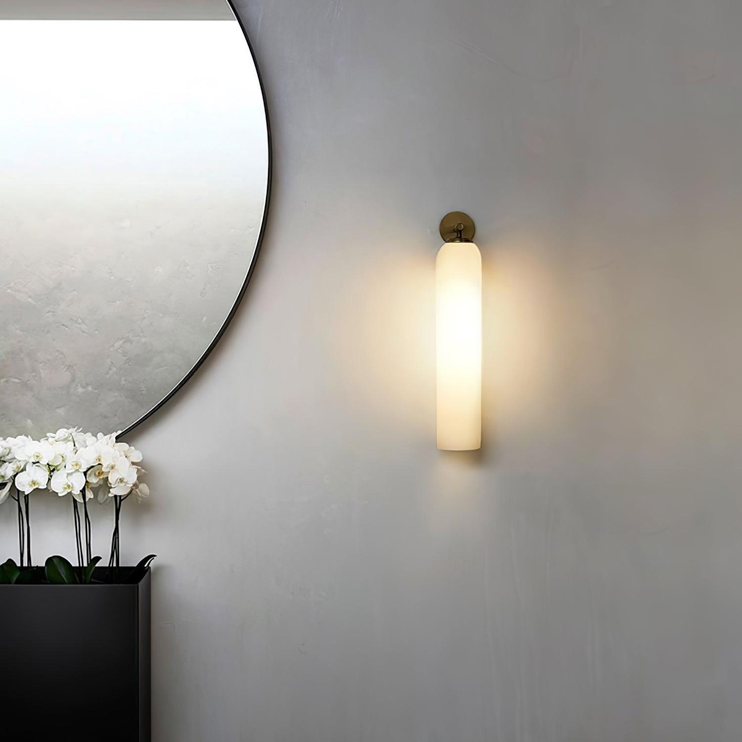 Brass Blown Glass Sconce — Modern Minimalist Accent