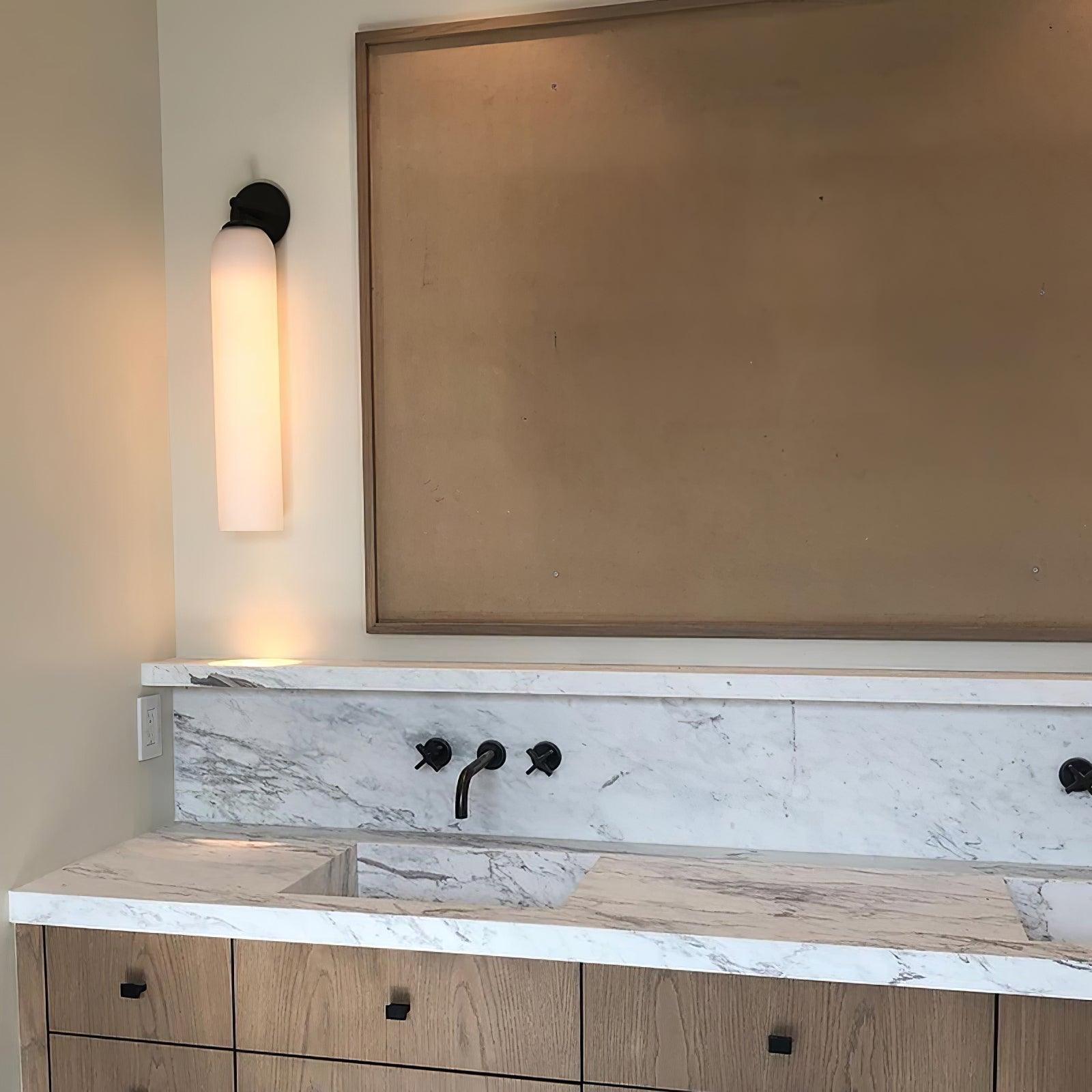 Brass Blown Glass Sconce — Modern Minimalist Accent