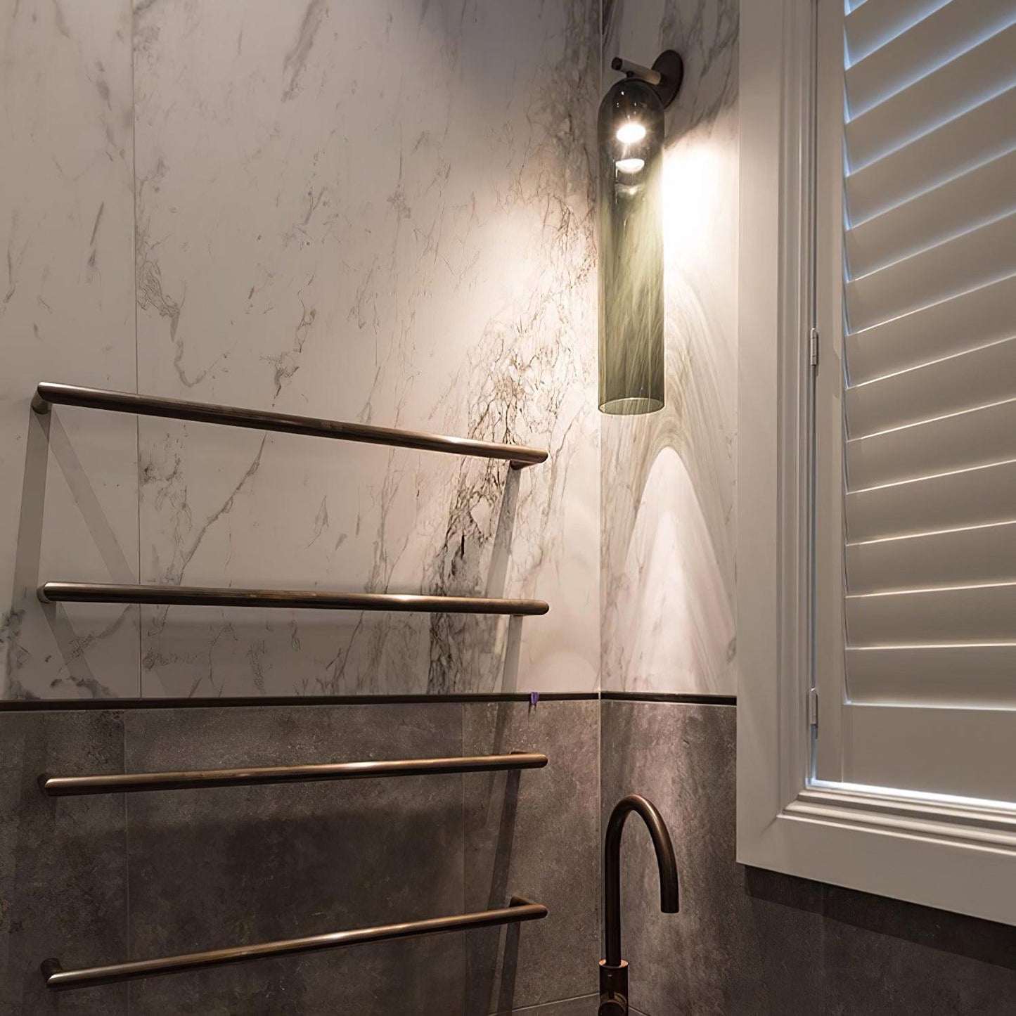 Brass Blown Glass Sconce — Modern Minimalist Accent