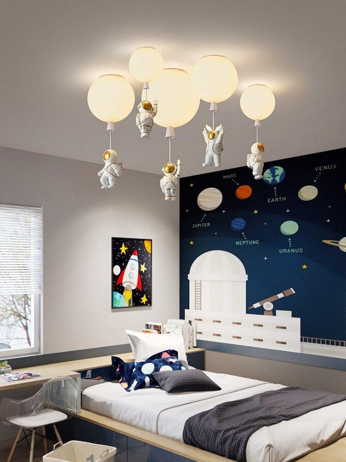 Astronaut Pendant Ceiling Light — Whimsical Nursery Glow - LumoTrot