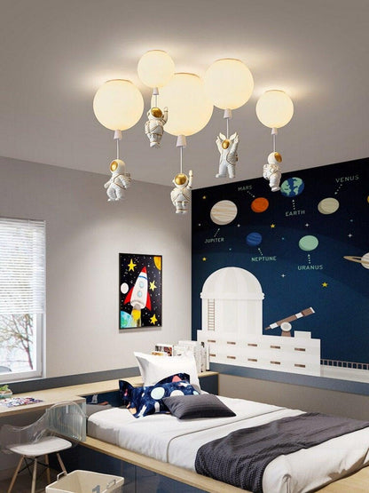 Astronaut Pendant Ceiling Light — Whimsical Nursery Glow - LumoTrot