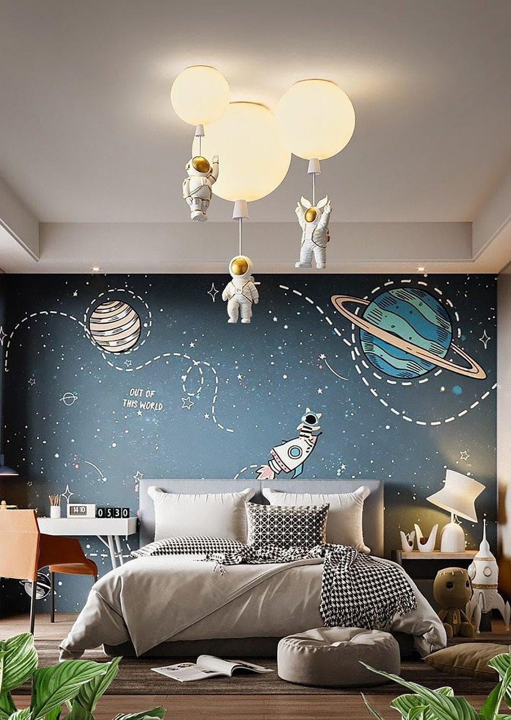 Astronaut Pendant Ceiling Light — Whimsical Nursery Glow - LumoTrot