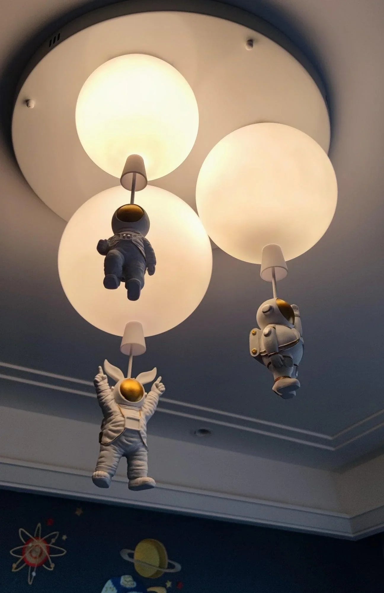 Astronaut Pendant Ceiling Light — Whimsical Nursery Glow - LumoTrot