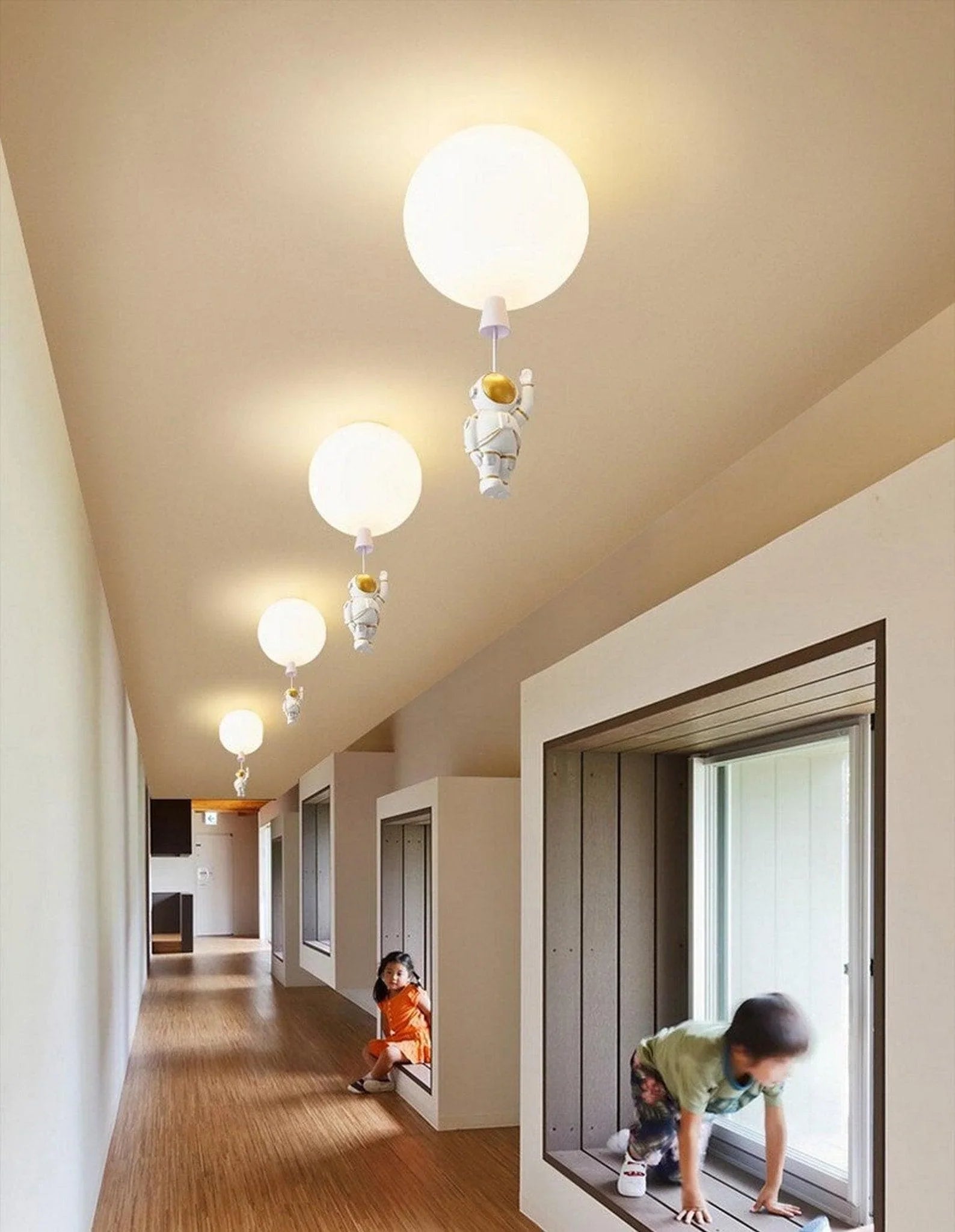 Astronaut Pendant Ceiling Light — Whimsical Nursery Glow - LumoTrot