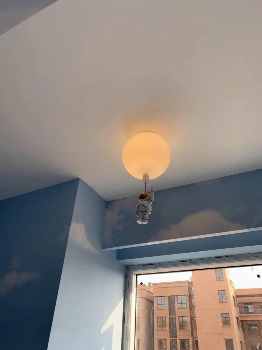 Astronaut Pendant Ceiling Light — Whimsical Nursery Glow - LumoTrot