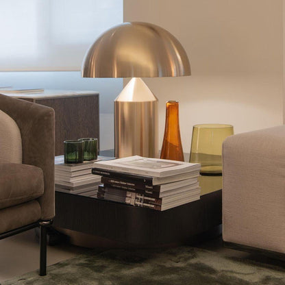 Brass Geometric Table Lamp — Modern Accent Glow - LumoTrot
